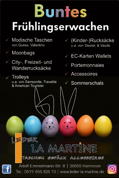 Leder La Martine Webanzeige Aktion Buntes Frühlingserwachen